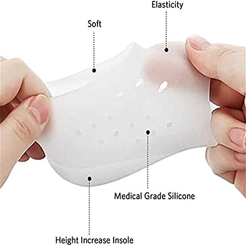 Juting Concealed Footbed Enhancers, Invisible Height Increase Insole, Soft Silicone Heel Lift Insoles for Men and Women (Men,5cm)