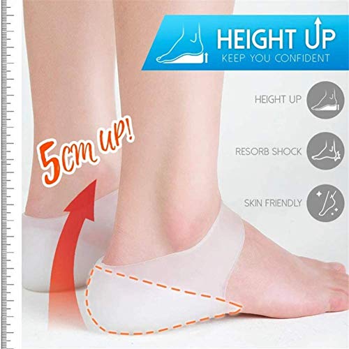 Juting Concealed Footbed Enhancers, Invisible Height Increase Insole, Soft Silicone Heel Lift Insoles for Men and Women (Men,5cm)