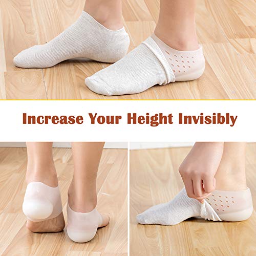 Juting Concealed Footbed Enhancers, Invisible Height Increase Insole, Soft Silicone Heel Lift Insoles for Men and Women (Men,5cm)