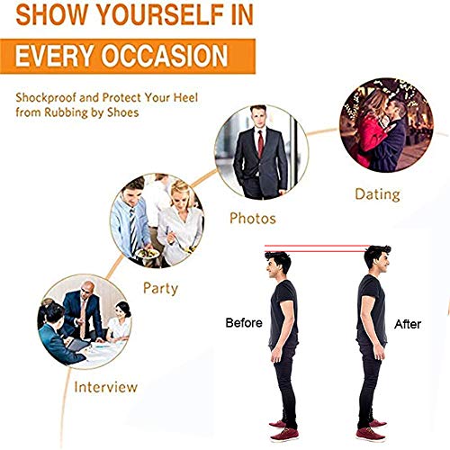 Juting Concealed Footbed Enhancers, Invisible Height Increase Insole, Soft Silicone Heel Lift Insoles for Men and Women (Men,5cm)