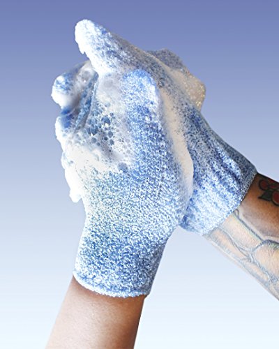 Juvale 4 Pares Exfoliante Guantes – Ducha y baño Exfoliante SPA Cuerpo Scrubber rascador de Espalda Guantes en 4 Hombres y Mujeres