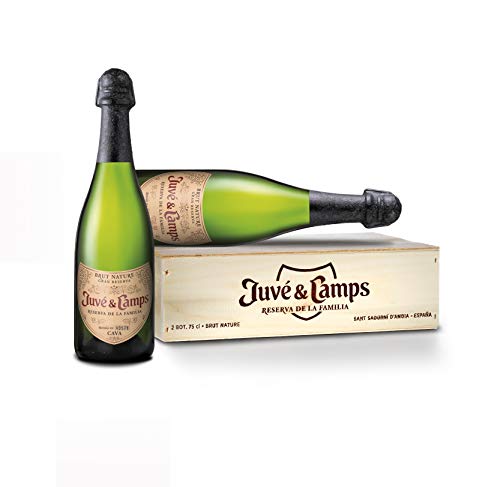 Juvé & Camps | Cava Reserva de la Familia Gran Reserva Brut Nature | Caja de madera 2 botellas de 75 cl | Macabeu, Xarel·lo, Parellada