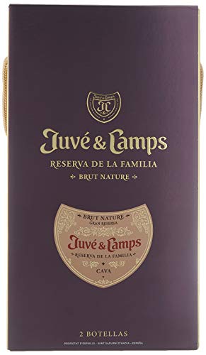 Juvé & Camps | Cava Reserva Familia | Gran Reserva Brut Nature | Estuche regalo 2 botellas de 75 cl | Macabeu, Xarel·lo, Parellada