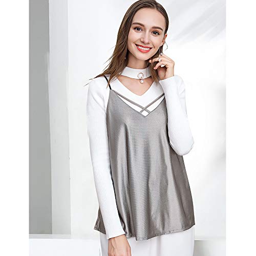 JXJ Traje De Radiación para Mujeres Embarazadas, Ropa Protectora De Camisola De Fibra De Plata con Protección De Radiación De 360 °, índice De Protección De 99.999%,L