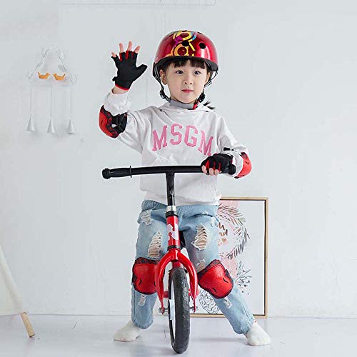 JXS Niños monopatín Casco Protector Gear Set, Cascos de Bicicleta Ajustable - Rodilleras Coderas muñequeras de Patinaje, Patinaje, Ciclismo,Rosado,S