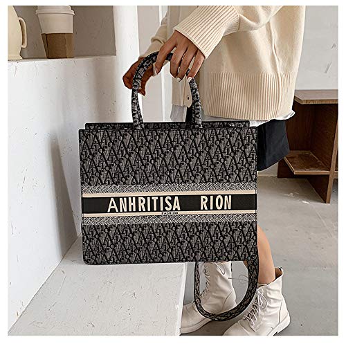 JYH Bolsos Bordados con Cremallera para Damas, Bolsos de Oficina con un Solo Hombro, Bolsos de cosméticos para teléfonos móviles de Moda Retro, Bolsos de Mensajero con Billetera,L