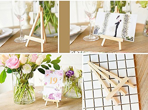 JZK 10 x Mini pequeña madera caballete para boda foto menús bautismal cumpleaños decoración mesa de fiesta & bar