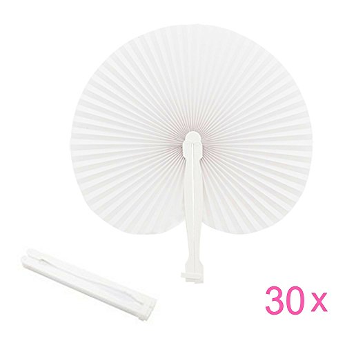 JZK 30 x Blanco forma de corazon abanico pai pai papel plegable paipai detalles regalos para Invitados de bodas fiestas decoracion