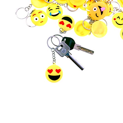 JZK 50 x Llavero Emoji llaveritos Emoticon Colgante decoración Bolsos Mochilas y Llaves regalitos Regalo Fiesta cumpleaños Navidad favores Boda para niños Adulto