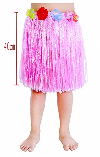 JZK 8 Piezas Falda Luau Hawaiana Disfraces Falda Hula para niñas Mujer Fiesta Hawaiana Luau Accesorio Fiesta Hawaii