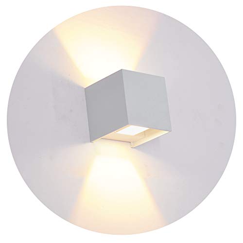 K-Bright Aplique de Pared LED,7W Blanco Cálido,Haz de luz ajustable,Pared Lámpara de Aluminio LED La Iluminación de Dormitorio, Studio, Hogar Decoración, Porche,carcasa gris claro Lámpara de pared