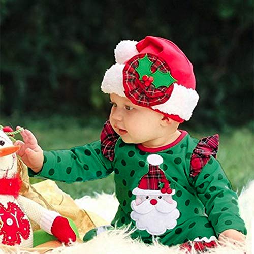 Diadema Disfraz De Princesa De Navidad Niño Bebé Niñas Infantil Mi Primera Navidad 0-24 Meses Niña Recién Nacida 3 Piezas Trajes Romper Monos Falda de Lunares