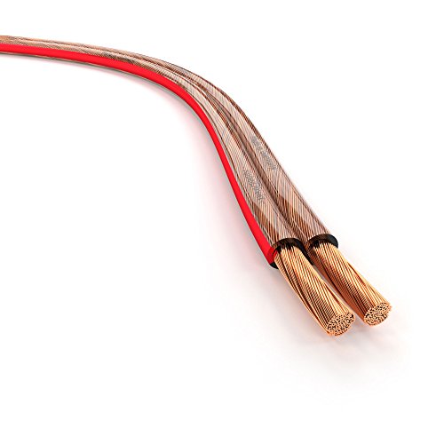 KabelDirekt - Cable de Altavoces 2x2.5 mm² (Cable de altavoz HiFi, de cobre libre oxigeno OFC, con indicación de polaridad), PRO Series, 50 m