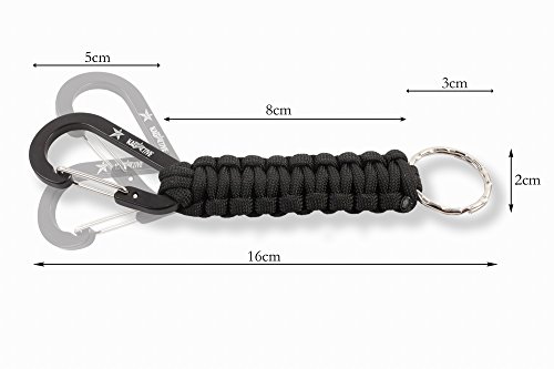 "Kadactive Llavero paracord con mosquetón para camping, supervivencia, emergencias, aire libre - pack de 2 - multicolor "