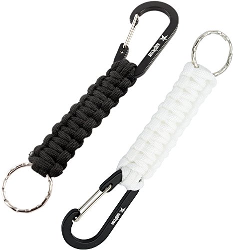 "Kadactive Llavero paracord con mosquetón para camping, supervivencia, emergencias, aire libre - pack de 2 - multicolor "