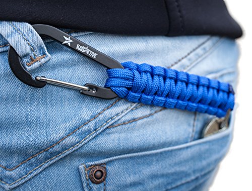 "Kadactive Llavero paracord con mosquetón para camping, supervivencia, emergencias, aire libre - pack de 2 - multicolor "