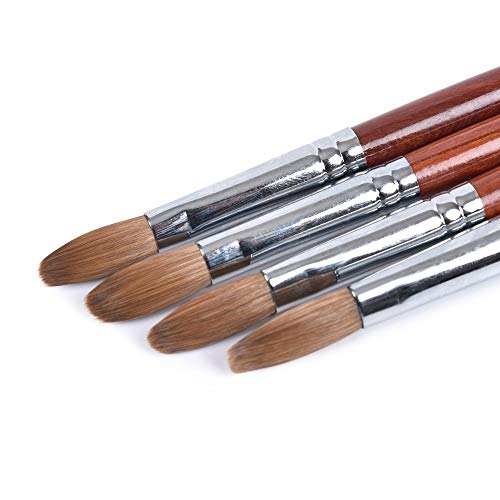 KADS Kolinsky Sable - Brocha de acrílico para manicura de uñas, color rojo