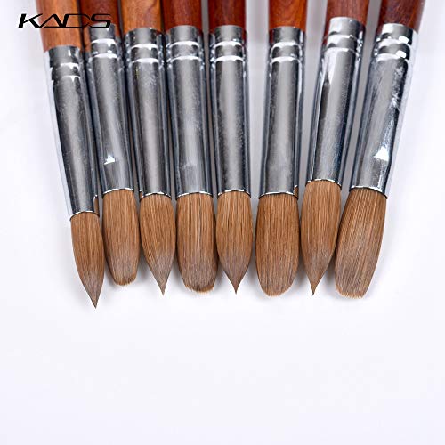 KADS Kolinsky Sable - Brocha de acrílico para manicura de uñas, color rojo