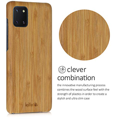 kalibri Funda Compatible con Samsung Galaxy Note 10 Lite - Carcasa Trasera de bambú - Cover Ultra Delgado - marrón Claro