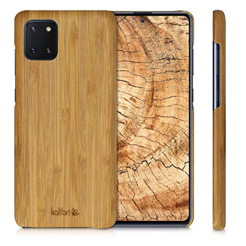 kalibri Funda Compatible con Samsung Galaxy Note 10 Lite - Carcasa Trasera de bambú - Cover Ultra Delgado - marrón Claro