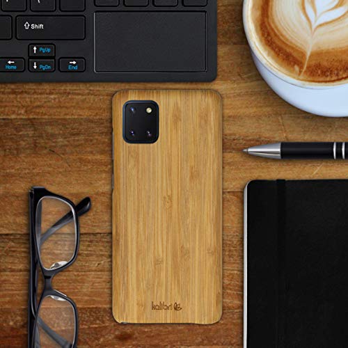 kalibri Funda Compatible con Samsung Galaxy Note 10 Lite - Carcasa Trasera de bambú - Cover Ultra Delgado - marrón Claro