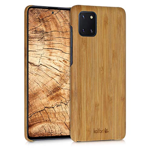 kalibri Funda Compatible con Samsung Galaxy Note 10 Lite - Carcasa Trasera de bambú - Cover Ultra Delgado - marrón Claro
