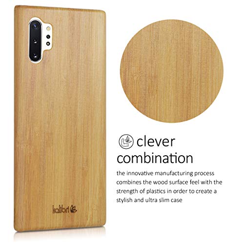 kalibri Funda Compatible con Samsung Galaxy Note 10 Plus - Carcasa Trasera de bambú - Cover Ultra Delgado - marrón Claro