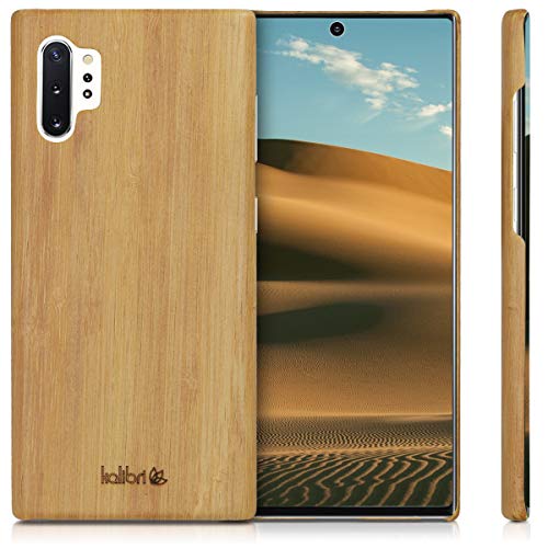 kalibri Funda Compatible con Samsung Galaxy Note 10 Plus - Carcasa Trasera de bambú - Cover Ultra Delgado - marrón Claro