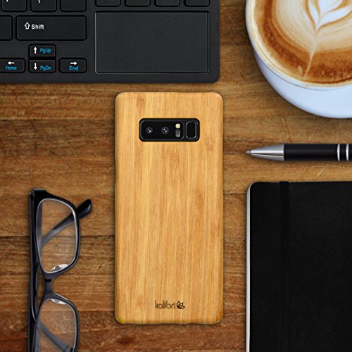 kalibri Funda Compatible con Samsung Galaxy Note 8 DUOS - Carcasa Trasera de bambú - Cover Ultra Delgado - marrón Claro
