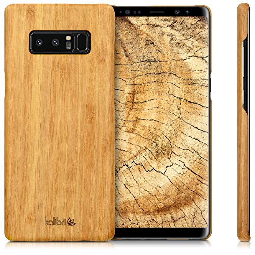 kalibri Funda Compatible con Samsung Galaxy Note 8 DUOS - Carcasa Trasera de bambú - Cover Ultra Delgado - marrón Claro
