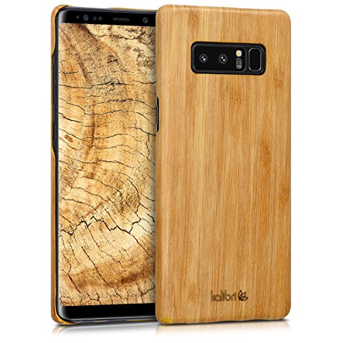 kalibri Funda Compatible con Samsung Galaxy Note 8 DUOS - Carcasa Trasera de bambú - Cover Ultra Delgado - marrón Claro