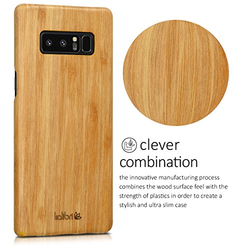 kalibri Funda Compatible con Samsung Galaxy Note 8 DUOS - Carcasa Trasera de bambú - Cover Ultra Delgado - marrón Claro