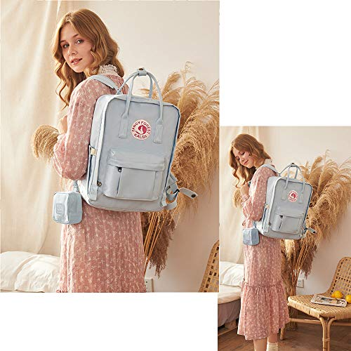 KALIDI - Mochila ligera unisex de estilo informal, resistente al agua, con capacidad para portátiles 15 pulgadas; para ir a clase Azul azul claro 15 zoll