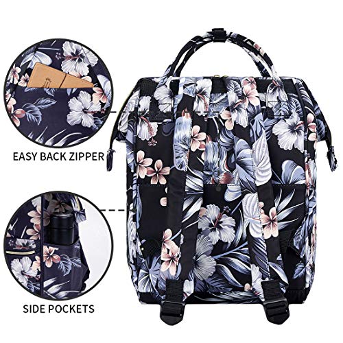 KALIDI Mochila para portátil Mochila Escuela Vintage Mochila de Viaje Resistente al Agua Que se Ajusta a la computadora portátil de 15 Pulgadas para niños, niñas y Hombres, Mujeres,Flor de Tinta