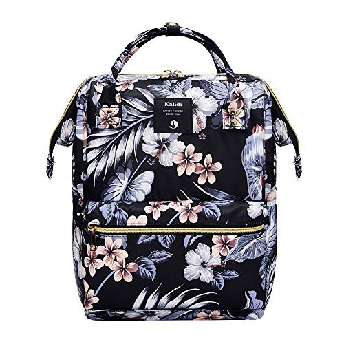 KALIDI Mochila para portátil Mochila Escuela Vintage Mochila de Viaje Resistente al Agua Que se Ajusta a la computadora portátil de 15 Pulgadas para niños, niñas y Hombres, Mujeres,Flor de Tinta