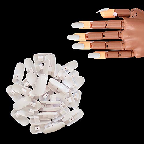 Kalolary 200pcs Práctica de la mano Puntas de uñas falsas, Uñas postizas ajustables entrenamiento práctico entrenamiento de uñas, Apto para principiantes en uñas(No incluye manos artificiales)