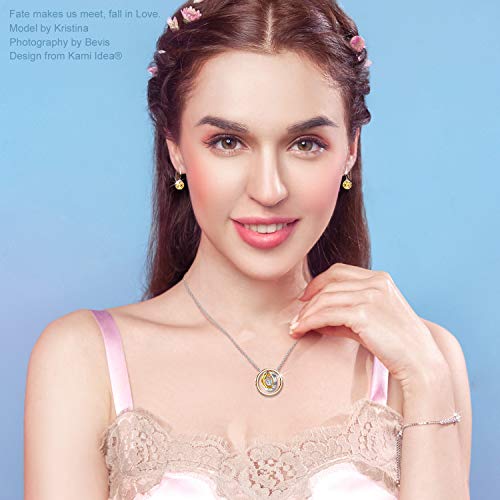 Kami Idea Regalos Dia de la Madre Collares Mujer Joven Tous Mujer Joyeria Swarovski Cristal Oro Rosa Anillos Colgante Regalos para Mujer Mama Regalo Cumpleaños Mujer