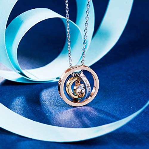 Kami Idea Regalos Dia de la Madre Collares Mujer Joven Tous Mujer Joyeria Swarovski Cristal Oro Rosa Anillos Colgante Regalos para Mujer Mama Regalo Cumpleaños Mujer