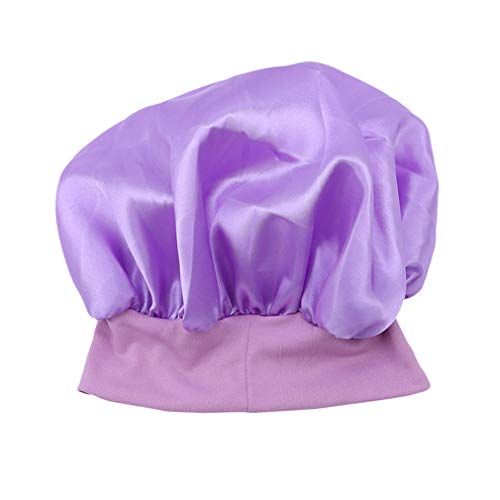 Kaned - Gorro elástico para dormir con visera ancha, imitación de cachemira, Morado, As the description