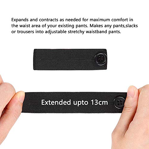 kangyh Pantalón elástico Extensor de Cintura, Paquete de 5 - Extensores Ajustables de Botones de pantalón Ajustable de Comfy