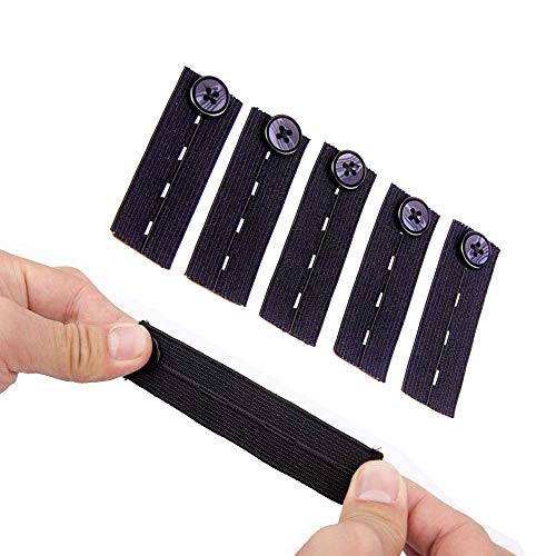 kangyh Pantalón elástico Extensor de Cintura, Paquete de 5 - Extensores Ajustables de Botones de pantalón Ajustable de Comfy