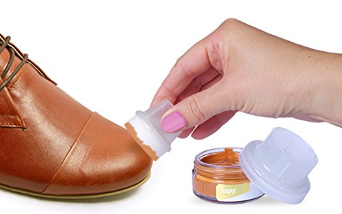 Kaps Crema para Zapatos con Aplicador de Esponja, Cuidado Intensivo y Nutritivo del Cuero, Delicate, 70 Colores (162 - rojo claro)