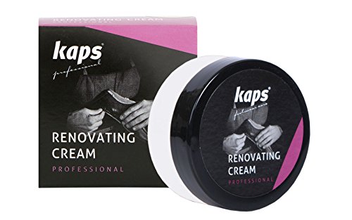 Kaps Crema Reparadora Y Renovadora Para Zapatos De Cuero Liso, Bolsas, Asientos, Reparador De Arañazos Y Rasguños, Renovating Cream, 10 Colores (100 - neutro)