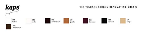 Kaps Crema Reparadora Y Renovadora Para Zapatos De Cuero Liso, Bolsas, Asientos, Reparador De Arañazos Y Rasguños, Renovating Cream, 10 Colores (100 - neutro)