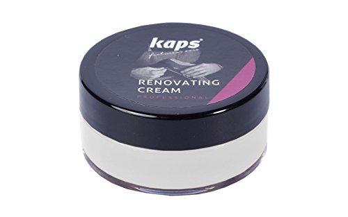 Kaps Crema Reparadora Y Renovadora Para Zapatos De Cuero Liso, Bolsas, Asientos, Reparador De Arañazos Y Rasguños, Renovating Cream, 10 Colores (100 - neutro)
