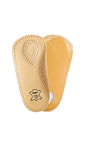 Kaps Plantillas Ortopédicas de Cuero 3/4 con Soporte de Arco Longitudinal y Transversal, Plantillas Ortopédicas de Calzado para Hombres y Mujeres, Bolero, Todos los Tamaños (40 EUR)