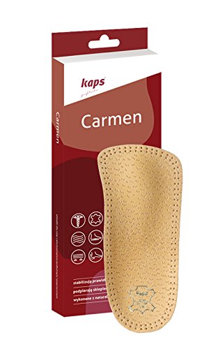 Kaps Plantillas Ortopédicas de Cuero 3/4 Sin Puntera con Soporte de Arco Longitudinal y Metatarsiano, Carmen, Todas las Tallas (40 EUR)
