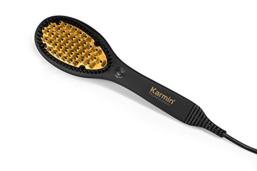 Karmin G3 - Cepillo alisador/alaciador de pelo - cabello profesional de ceramica, calentamiento rapido, apagado automatico en 60 minutos, voltaje dual ideal para viajar