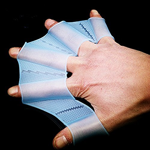 Katech 1 par de Silicona Natación Webbed Guantes Aletas Gear Aletas Mano Palma Buen Equipo de Entrenamiento de natación para Adultos y niños