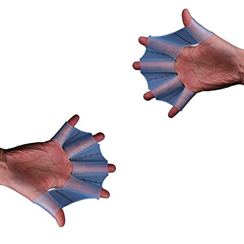 Katech 1 par de Silicona Natación Webbed Guantes Aletas Gear Aletas Mano Palma Buen Equipo de Entrenamiento de natación para Adultos y niños